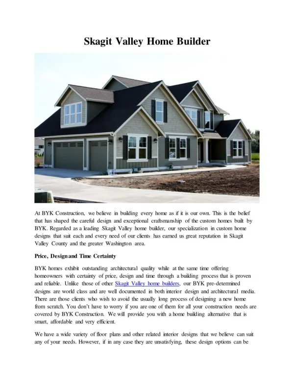 Skagit Valley Home Builder