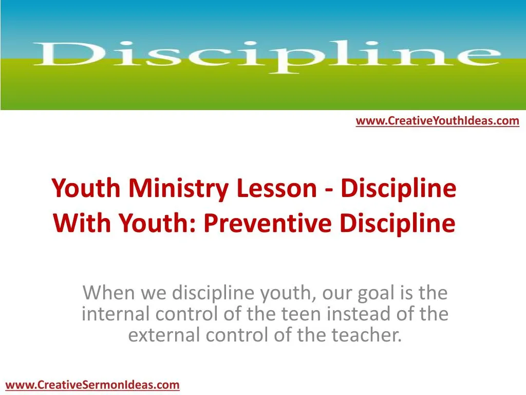youth ministry lesson discipline with youth preventive discipline