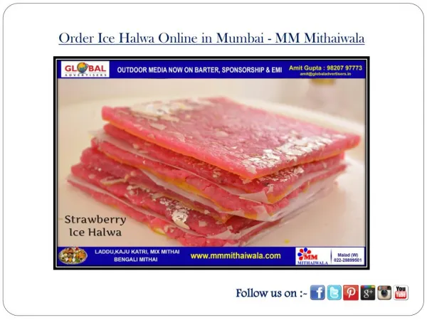 Order Ice Halwa Online in Mumbai- MM Mithaiwala