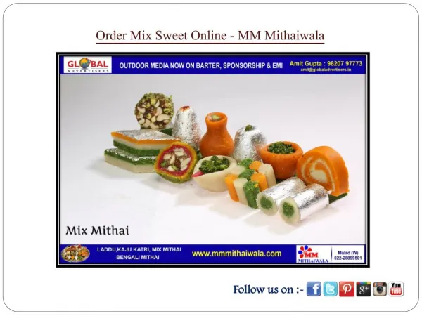 Order Mix Sweet Online- MM Mithaiwala