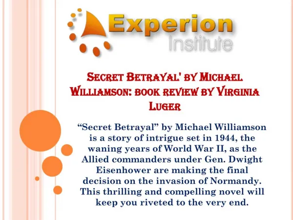 Secret Betrayal' by Michael Williamson: book review by Virginia Luger