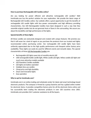 How to purchase Rechargeable LED Candles online? - slide 1
