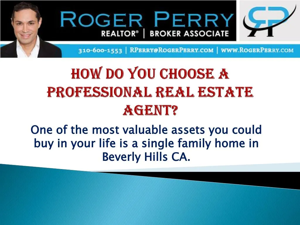 how do you choose a professional real estate agent
