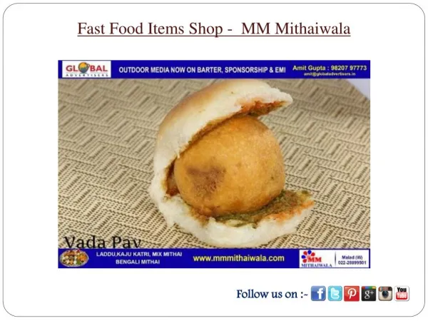 Fast Food Items Shop - MM Mithaiwala
