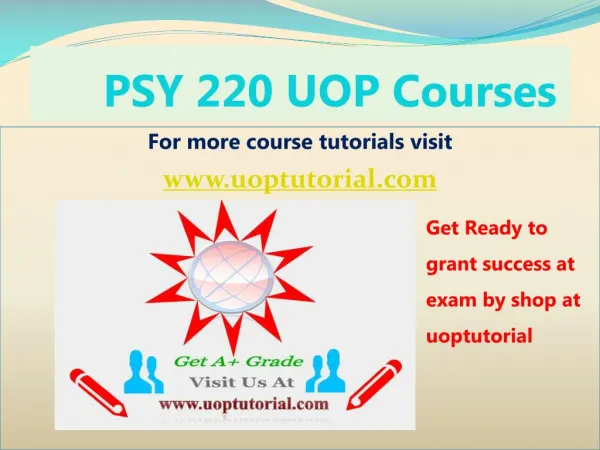PSY 220 Uop Tutorial Course - Uoptutorial