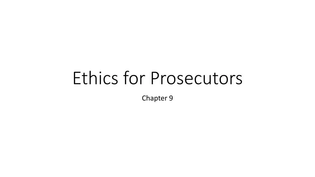 ethics for prosecutors