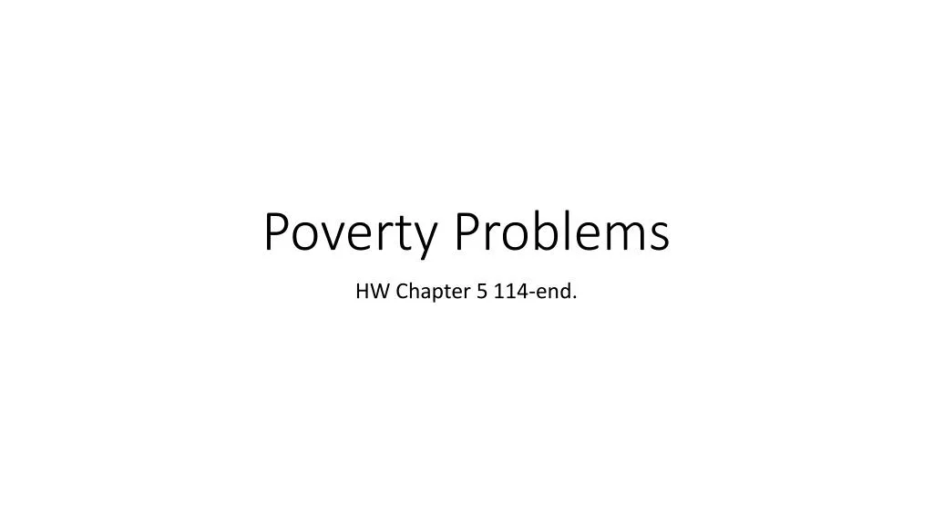 poverty problems