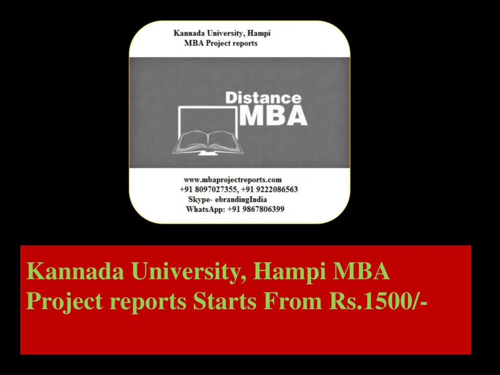 kannada university hampi mba project reports starts from rs 1500