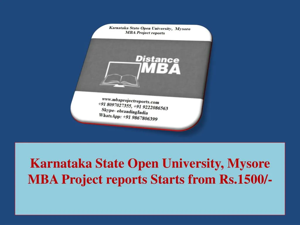 karnataka state open university mysore mba project reports starts from rs 1500