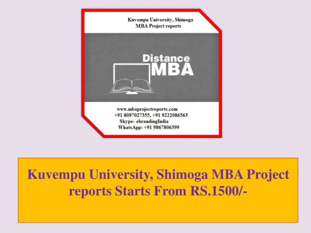 kuvempu university shimoga mba project reports starts from rs 1500