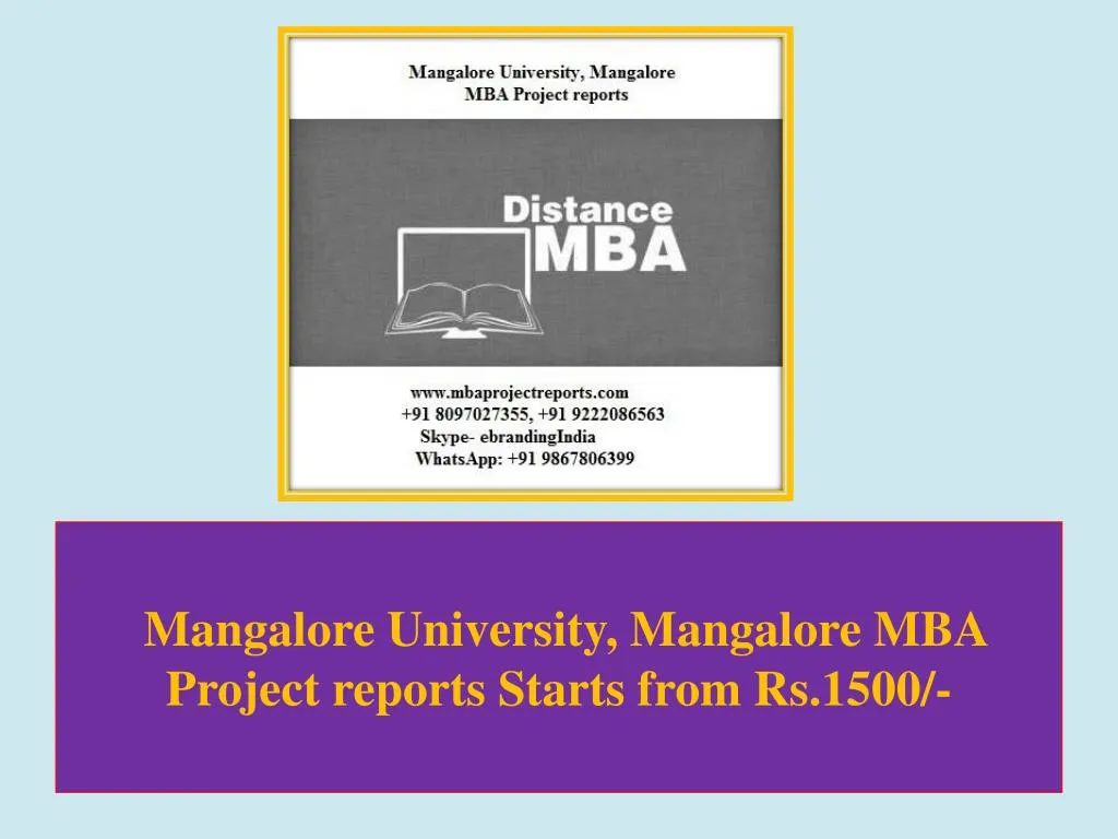 mangalore university mangalore mba project reports starts from rs 1500
