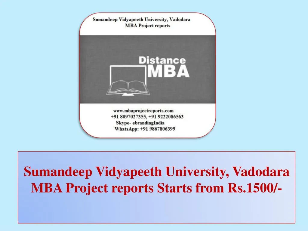 sumandeep vidyapeeth university vadodara mba project reports starts from rs 1500
