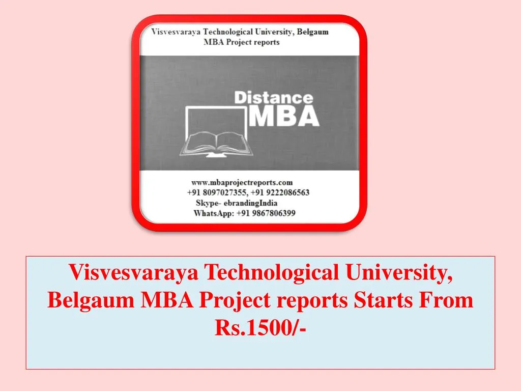 visvesvaraya technological university belgaum mba project reports starts from rs 1500