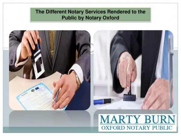 The Different Notary Services Rendered to the Public by Notary Oxford