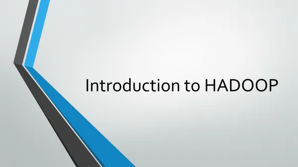 Introduction to Hadoop #inspiringcareers