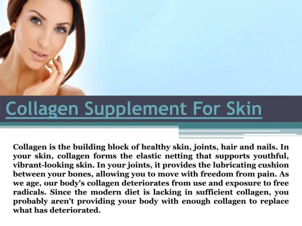 Collagen Supplement For Skin.