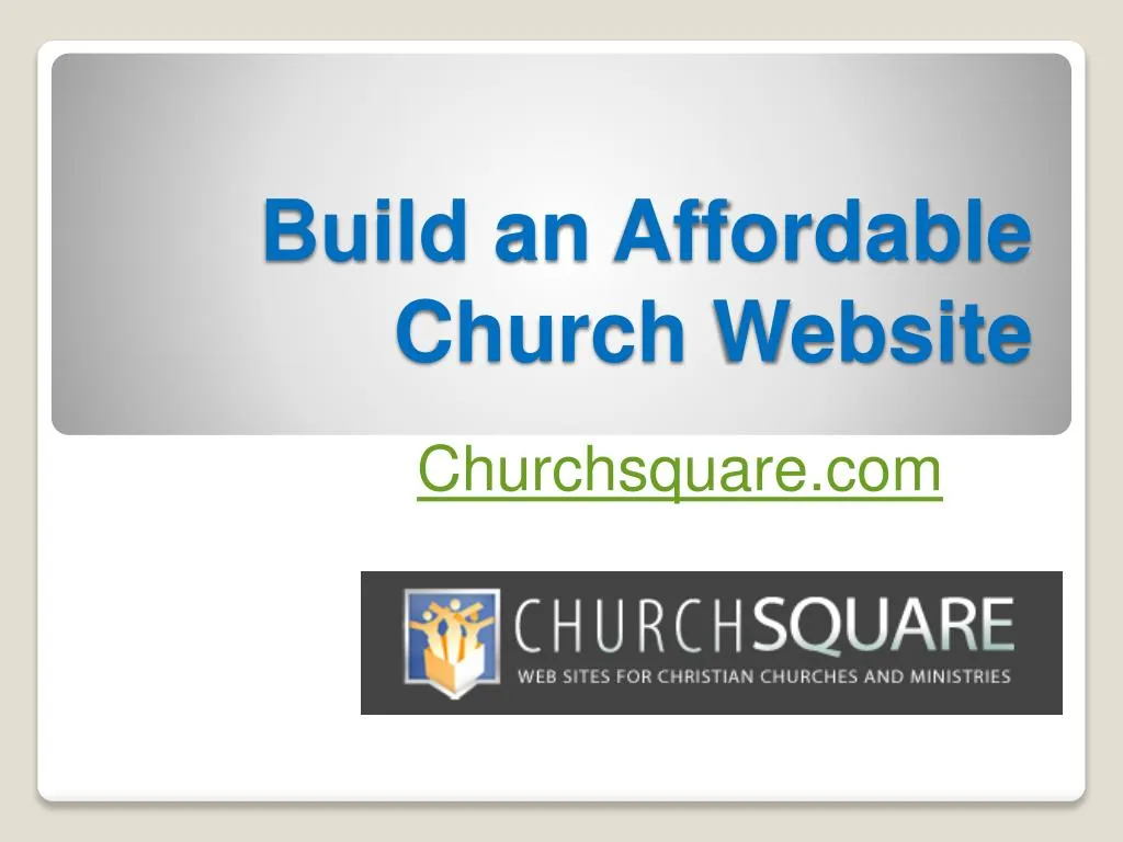 build an affordable church website