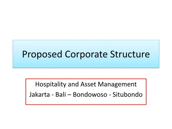 Generic corporate structure
