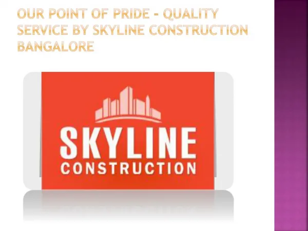 Skyline construction bangalore