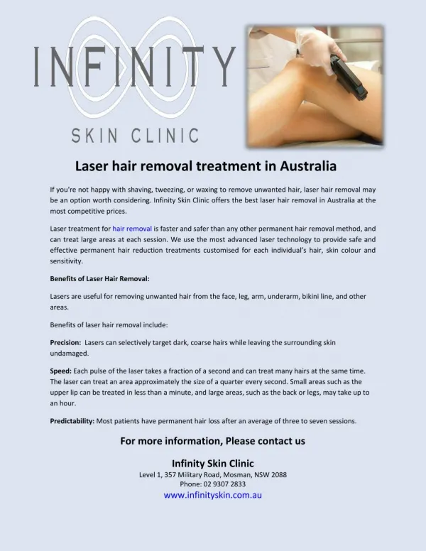 Laser hair removal treatment in Australia