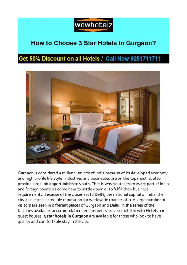 3 Star Hotels in Gurgaon
