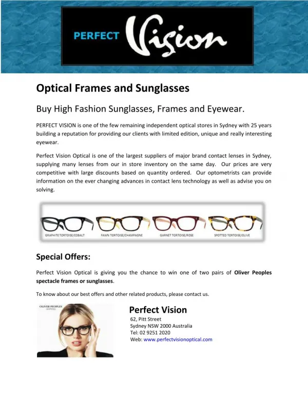 Buy High Fashion Sunglasses, Frames and Eyewear