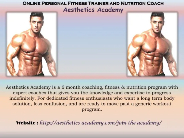 Online Personal Fitness Trainer and Nutrition Coach | Aesthetics Academy