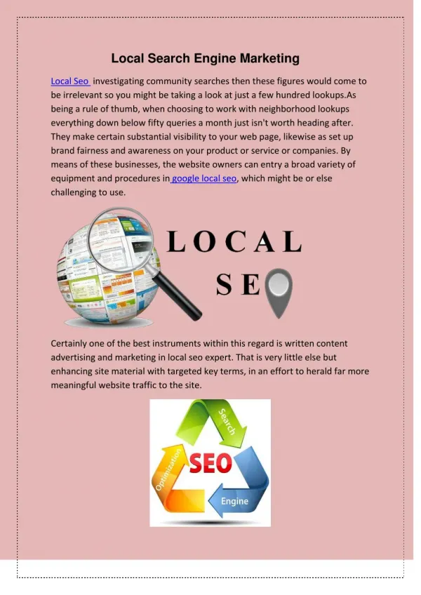 Local Search Engine Marketing