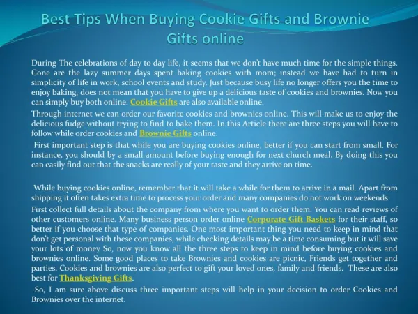 Best Tips When Buying Cookie Gifts and Brownie Gifts online