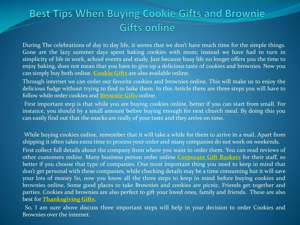best tips when buying cookie gifts and brownie gifts online