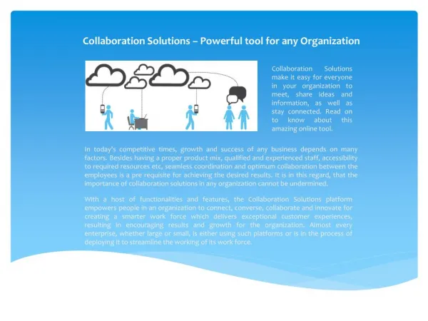 Collaboration Solutions, Powerful tool for any organization