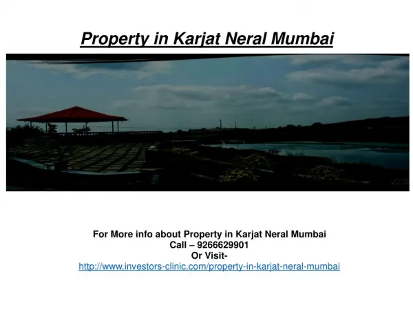 Property in Karjat Neral Mumbai@9266629901