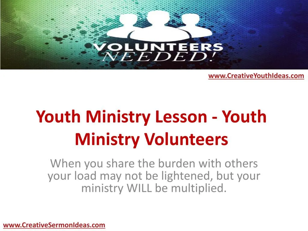 youth ministry lesson youth ministry volunteers