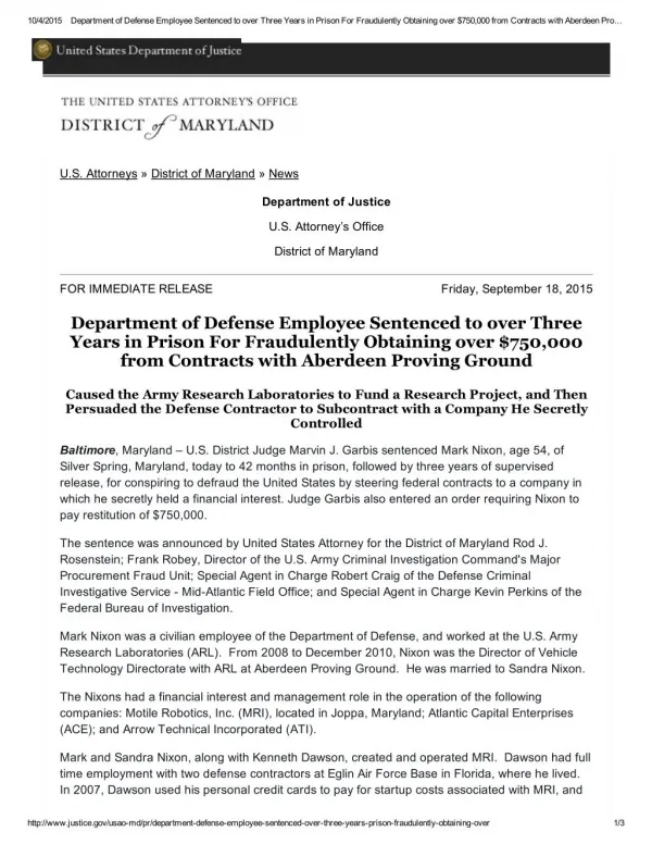 Blog 122 Department of Defense Employee Sentenced to over Three Years in Prison For Fraudulently Obtaining over $750,