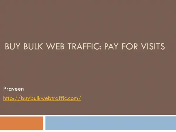 Buying Bulk web Traffic