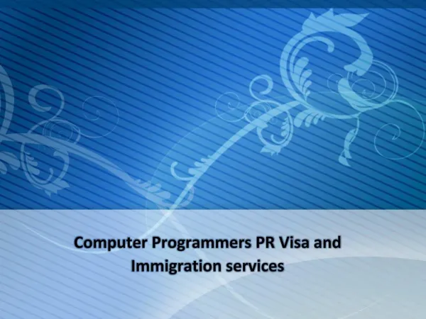 Computer Programmers PR Visa and Immigration services