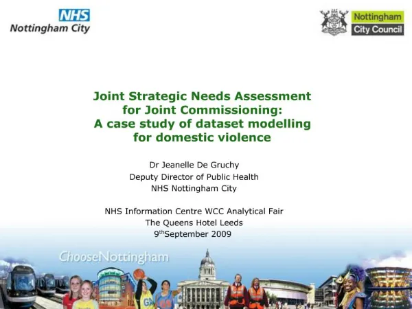 Joint Strategic Needs Assessment for Joint Commissioning: A case study of dataset modelling for domestic violence