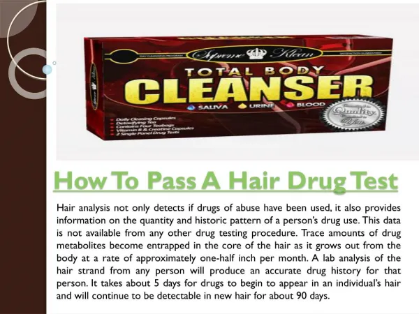 Pass A Hair Follicle Drug Test