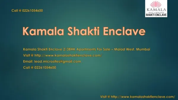 Kamala Shakti Enclave - Malad West, Mumbai- Reviews, Location, Price, Offers – 02261054600