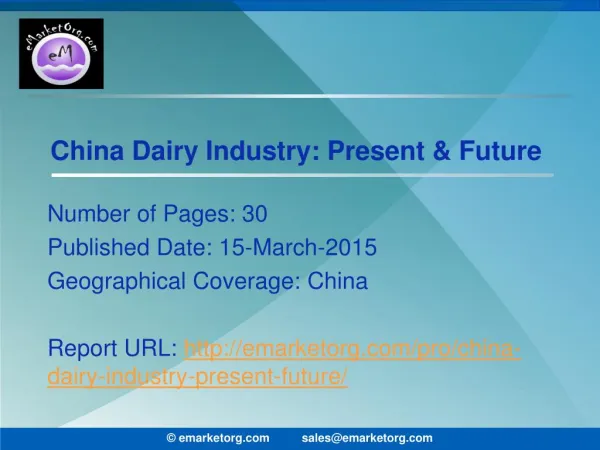 China Dairy Industry Growth Prospects 2015