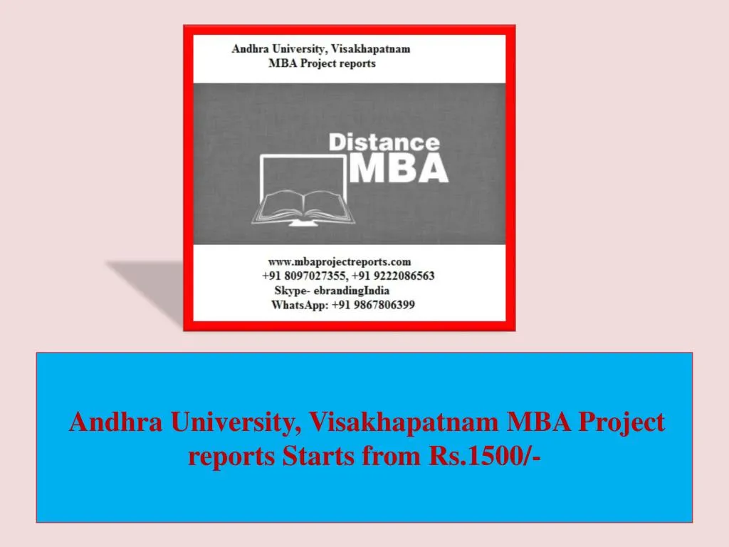andhra university visakhapatnam mba project reports starts from rs 1500