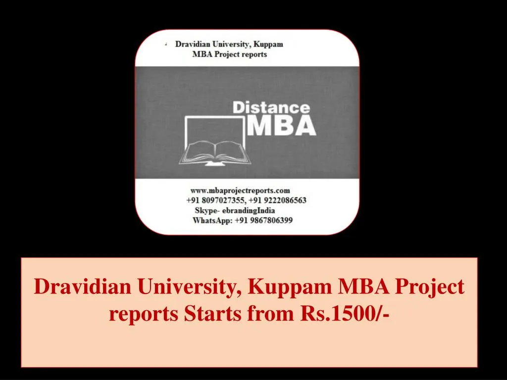 dravidian university kuppam mba project reports starts from rs 1500