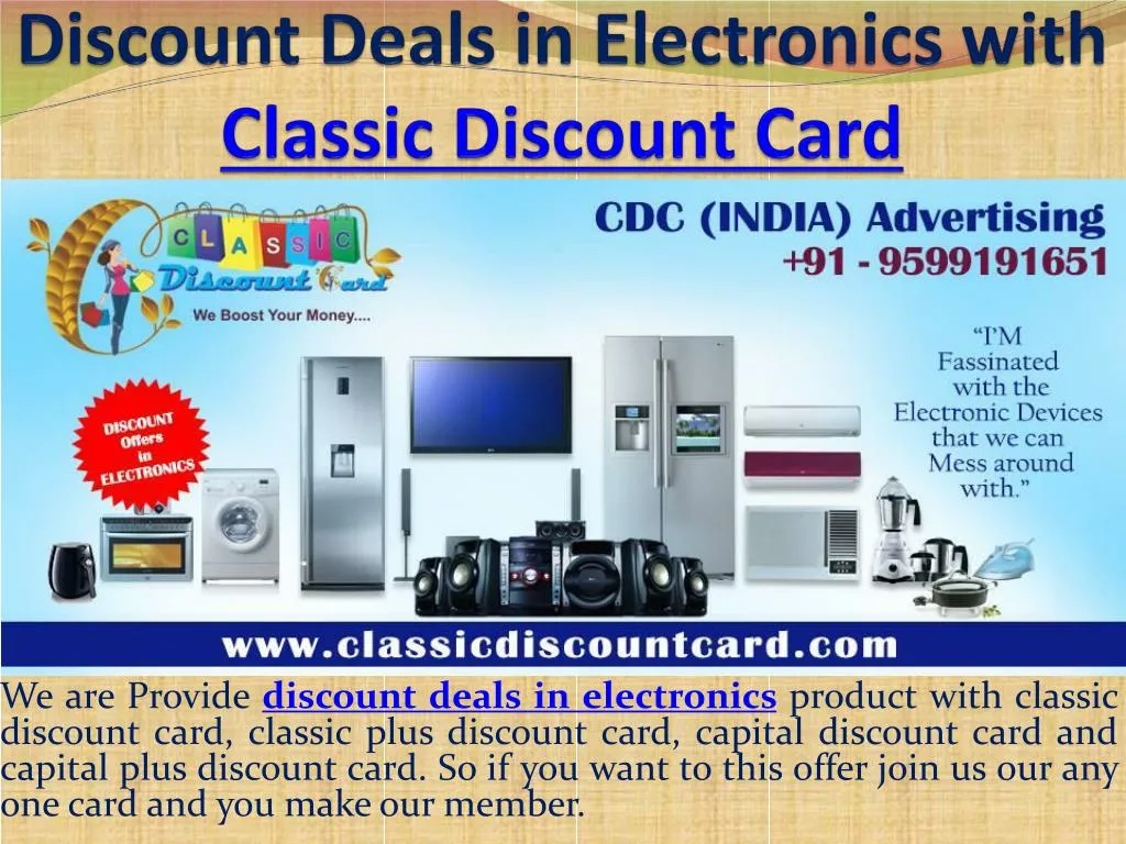 discount deals in electronics with classic discount card