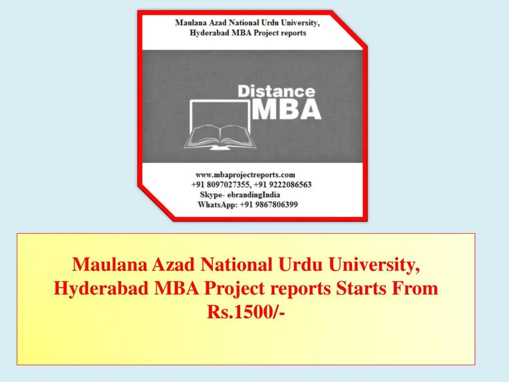 maulana azad national urdu university hyderabad mba project reports starts from rs 1500