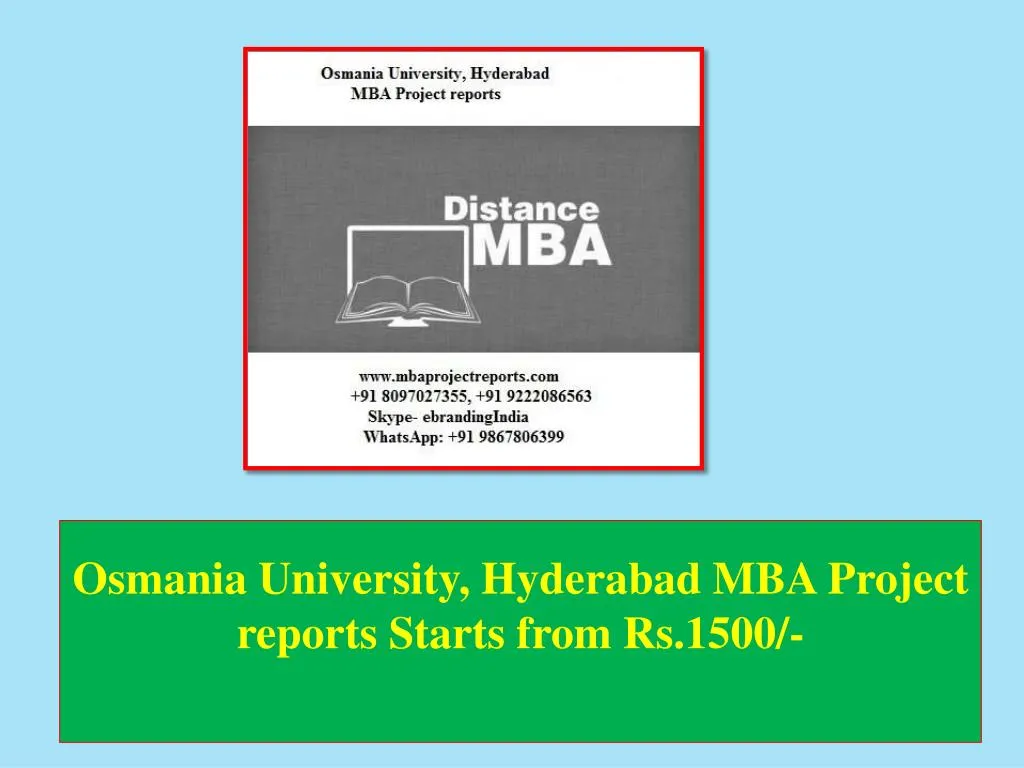 osmania university hyderabad mba project reports starts from rs 1500