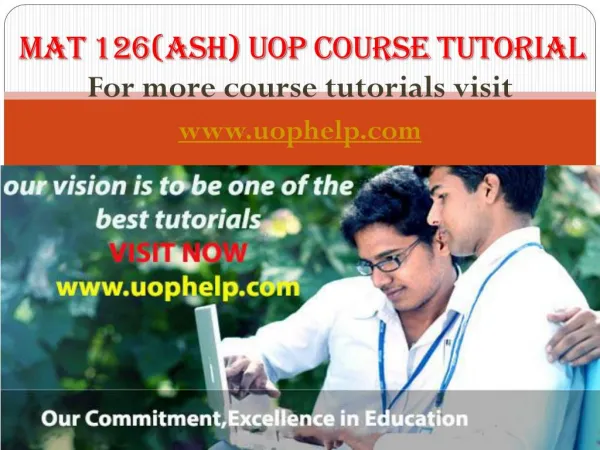 MAT 126(ASH) Course tutorial/uophelp