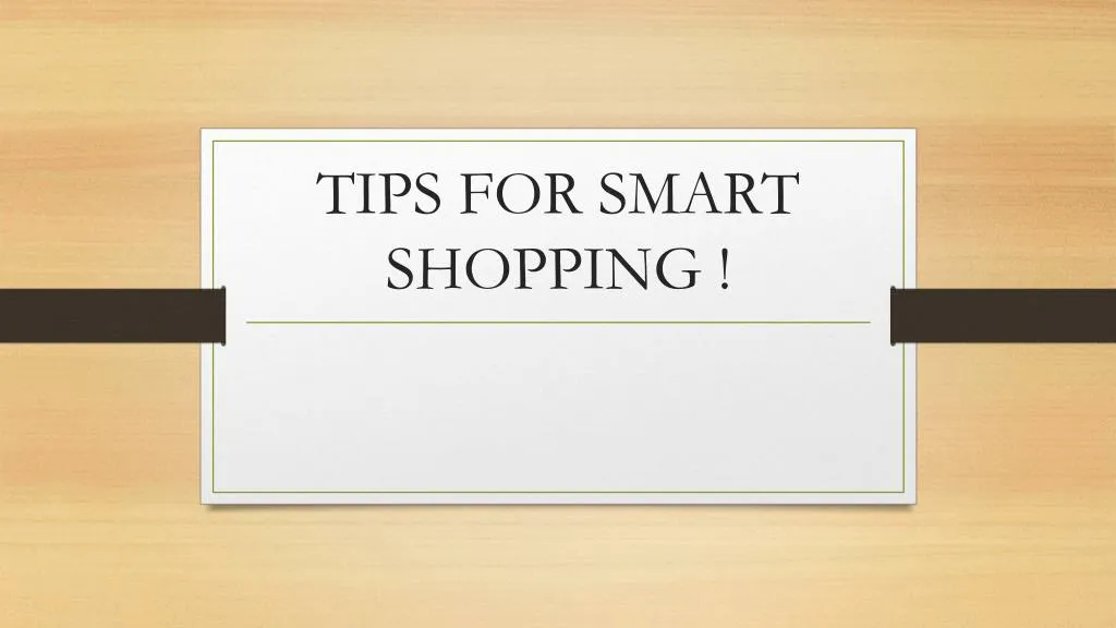 tips for smart shopping