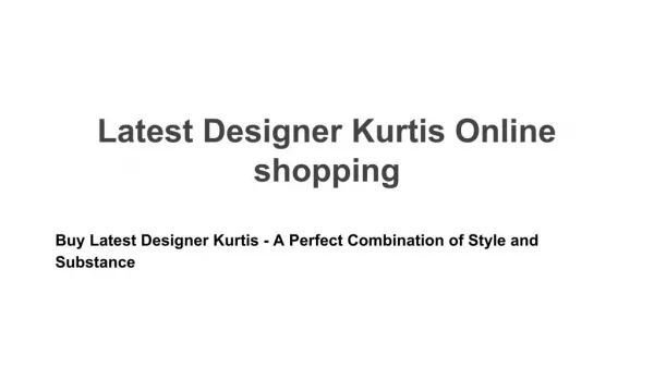 Latest Designer kurtis online shopping