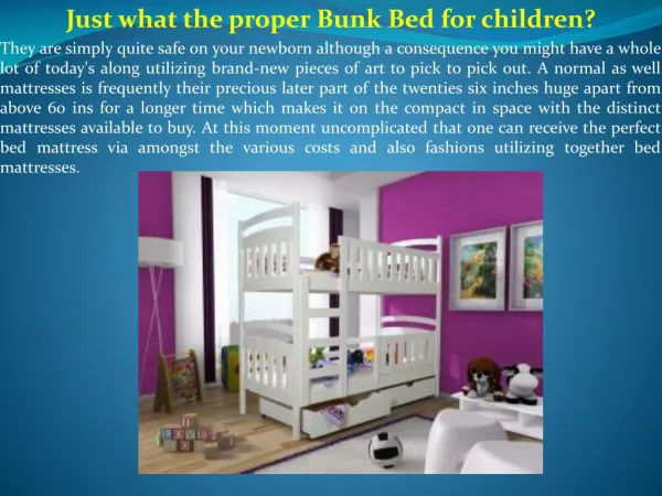 Just what the proper Bunk Bed for children