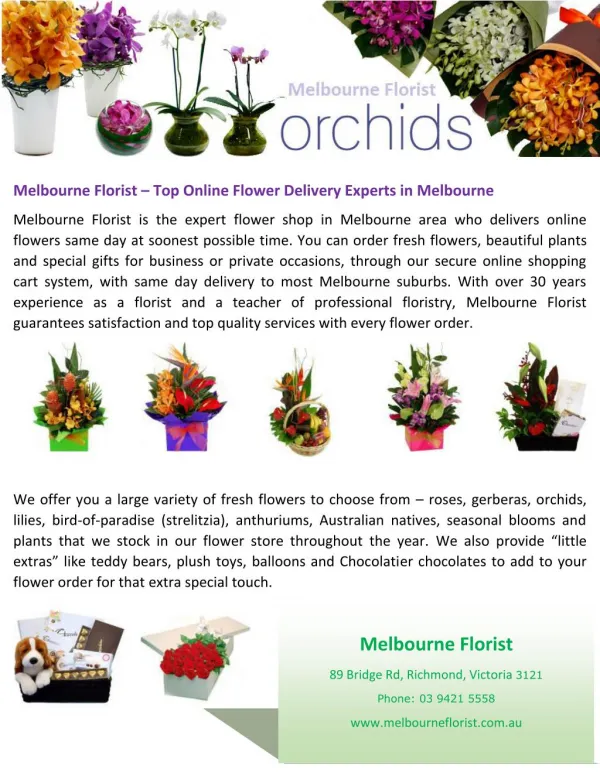 Melbourne Florist – Top Online Flower Delivery Experts in Melbourne
